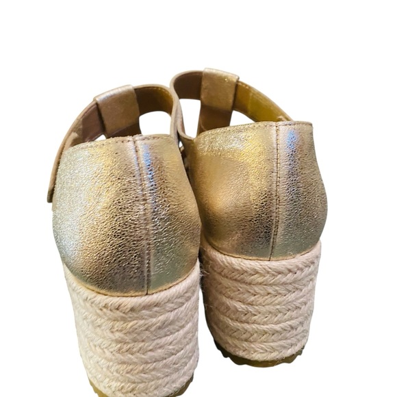 EILEEN FISHER Tilly Leather Espadrille Sandal Silver Metallic - Picture 7 of 10